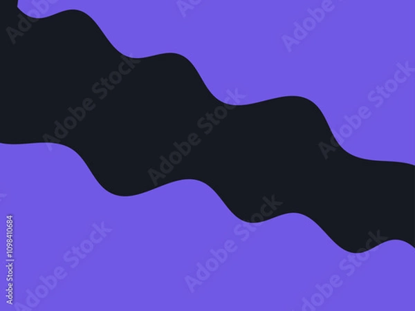 Fototapeta Abstract purple and black geometric wavey paper cut-style background