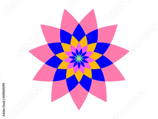 Fototapeta abstract design of a hand-draw mandala floral flower illustration