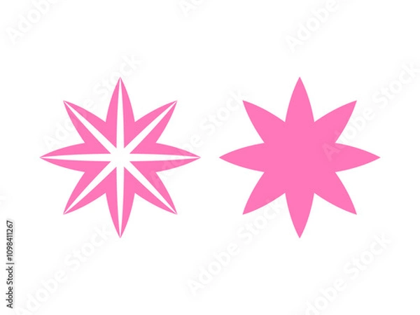 Fototapeta abstract design of a hand-draw star floral flower illustration