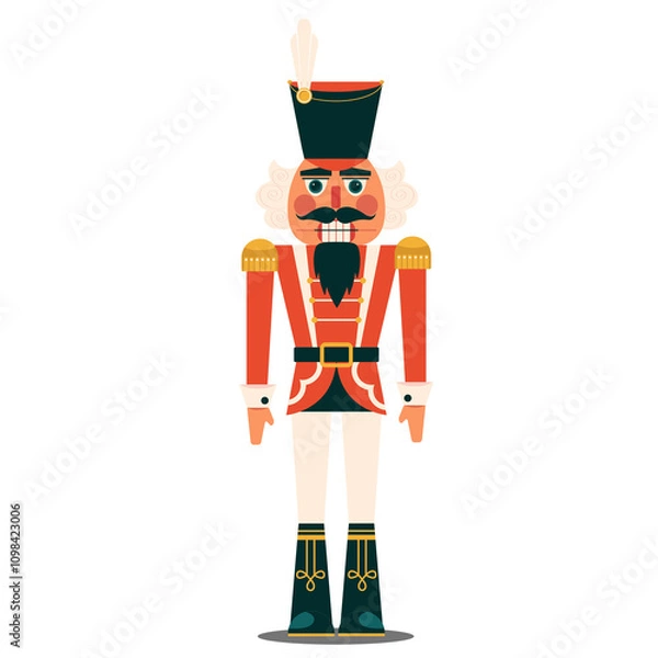 Fototapeta Traditional Christmas Nutcracker On Transparent Background