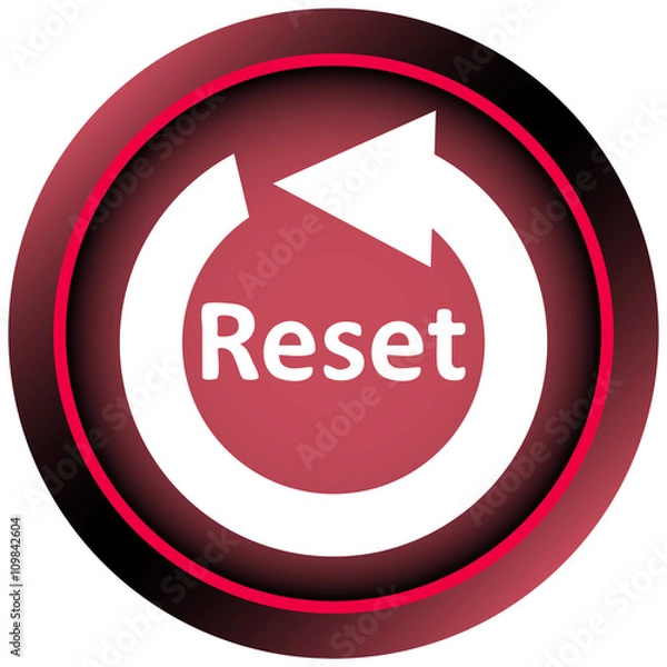 Fototapeta Icon red white reset