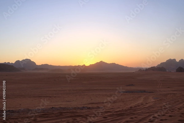 Obraz Sunset in Wadi Rum desert in Jordan