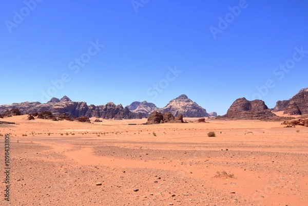 Obraz Scenic view of rocks in Wadi Rum desert, Jordan