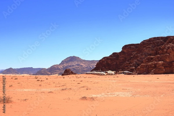 Obraz Camp site tents at Wadi Rum Desert, Jordan