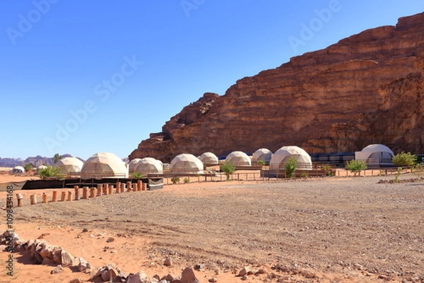 Obraz Camp site tents at Wadi Rum Desert, Jordan