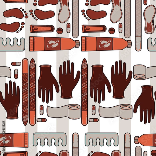 Fototapeta Sole Searching Endless Feet Repeat Pattern Design