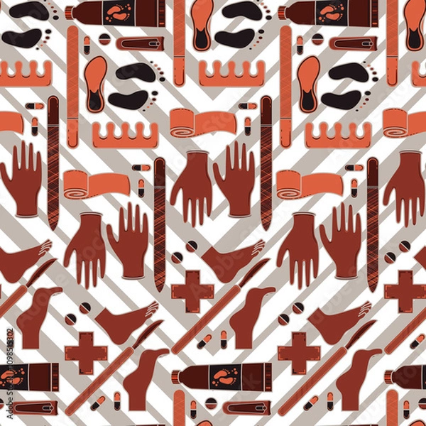 Fototapeta Sole Searching Endless Feet Repeat Pattern Design
