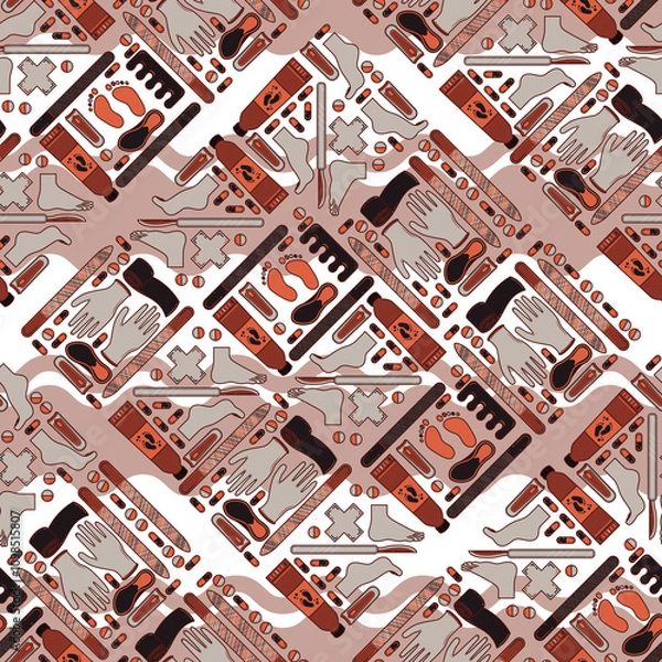 Fototapeta Sole Searching Endless Feet Repeat Pattern Design