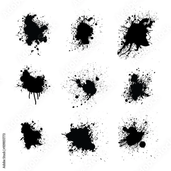 Fototapeta Splatters set, vector illustration.