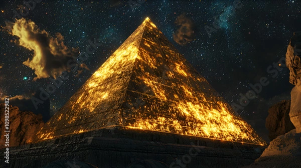 Obraz Cosmic Pyramid: Night's Glow