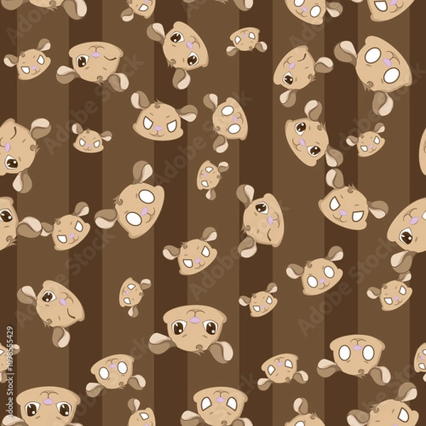 Fototapeta Expressive Gerbil Cartoon Repeat Pattern Design