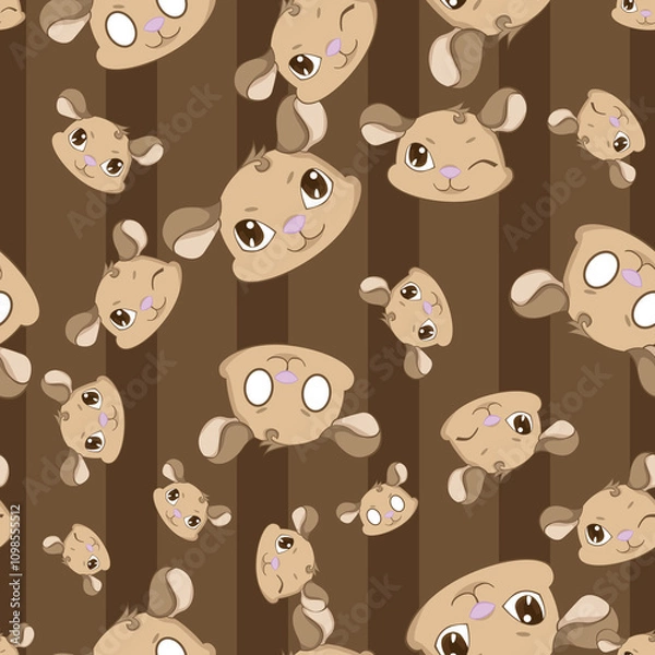 Fototapeta Expressive Gerbil Cartoon Repeat Pattern Design