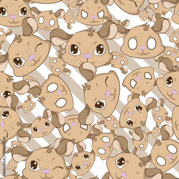 Fototapeta Expressive Gerbil Cartoon Repeat Pattern Design
