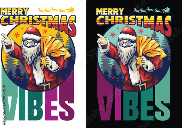 Fototapeta Print merry Christmas t shirt design and graphics