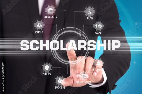 Obraz SCHOLARSHIP Concept with Icons and Keywords