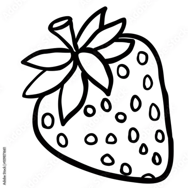 Obraz black and white strawberry