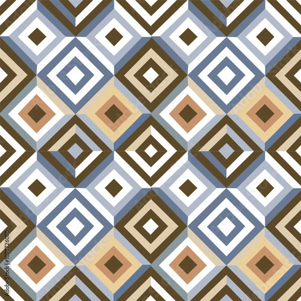 Fototapeta Geometric seamless colorful pattern. Hand drawn. Can be used for print, border, tile