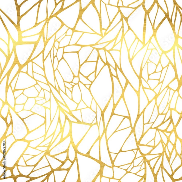 Obraz Seamless pattern with abstract golden ornament