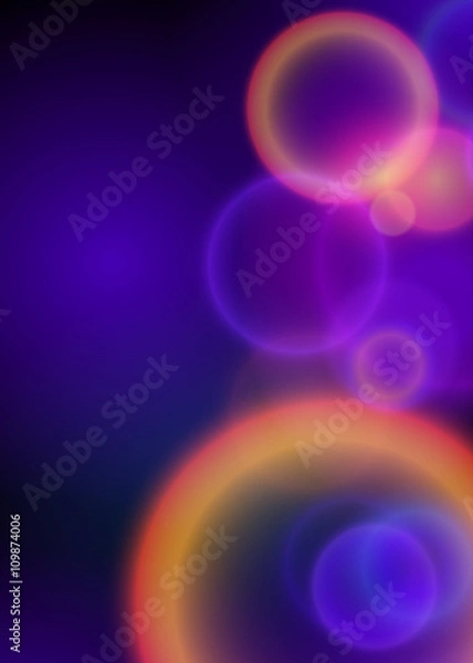 Fototapeta Cover page A4 brochure layout dark blue background blur circle