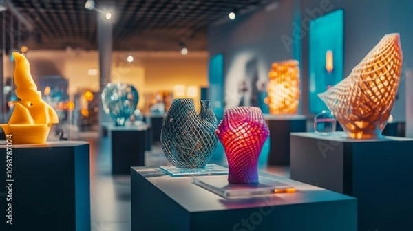 Fototapeta 3D Printed Art Exhibition: A Showcase of Innovative Designs