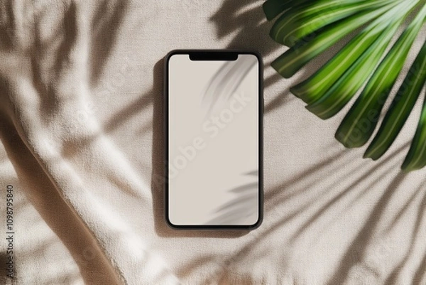 Fototapeta Mockup for smartphone app and social media carousel post templates