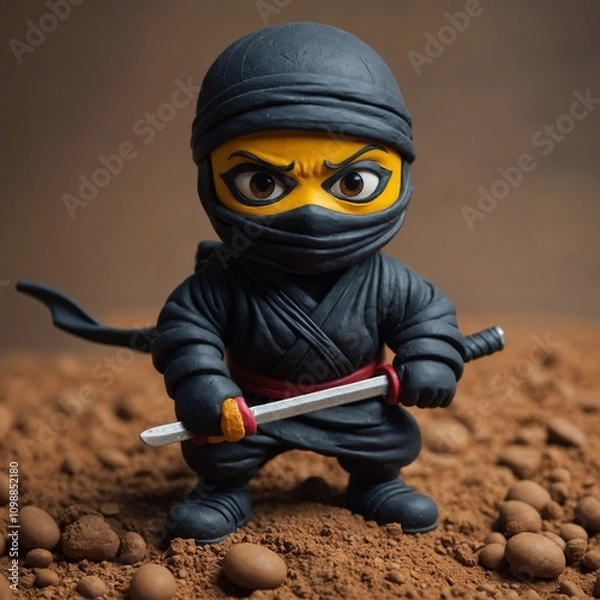 Fototapeta The hero’s quest is marked by high-stakes battles and mystical challenges in a clay world