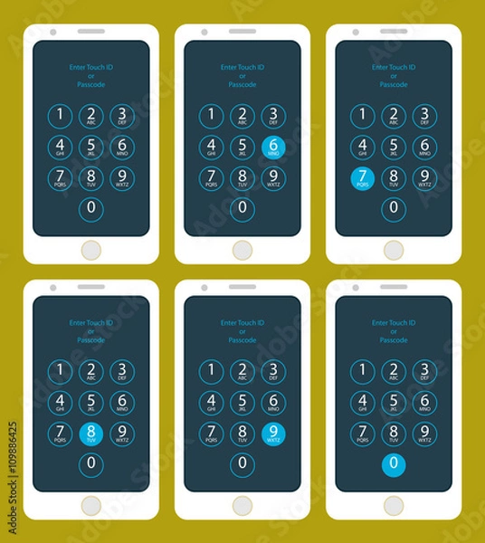 Obraz Smartphone Passcode Six to Zero