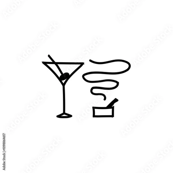 Obraz cocktail with cigarrete