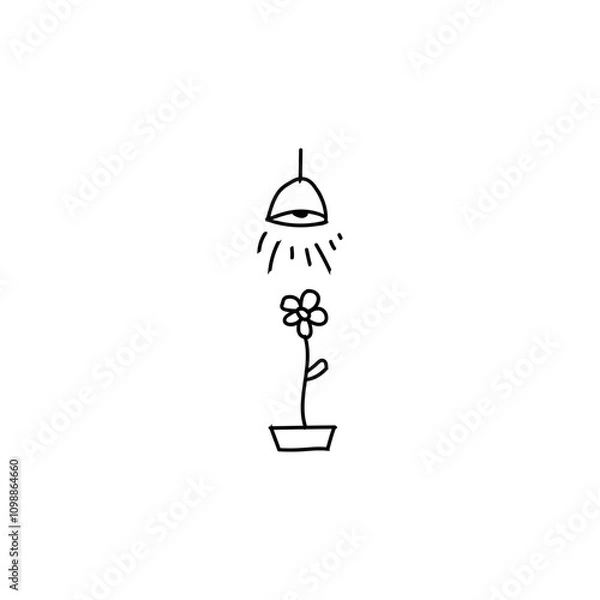 Obraz flower with a lamp