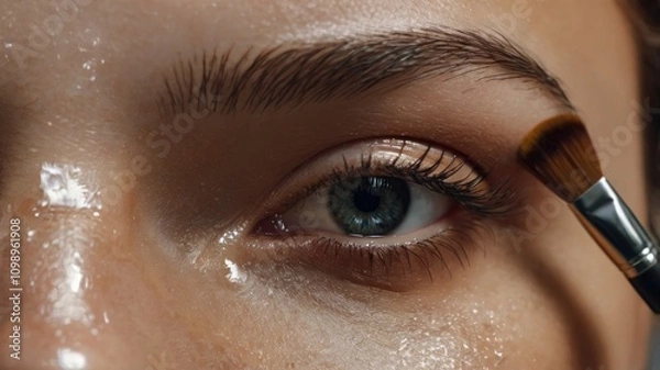 Fototapeta close up of eye with make up