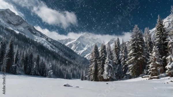 Fototapeta winter landscape with snow