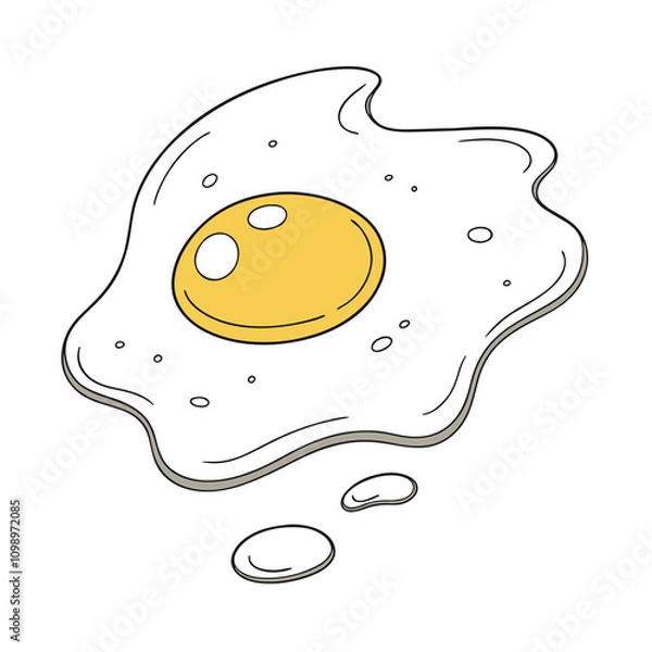 Fototapeta A Beautiful Fried egg icon vector on white background, Fried egg