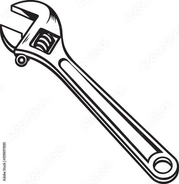 Fototapeta A Beautiful Wrench icon vector on white background, Wrench icon