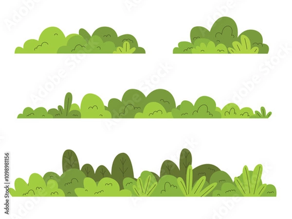 Fototapeta Simple shrubbery tree bush vector illustration