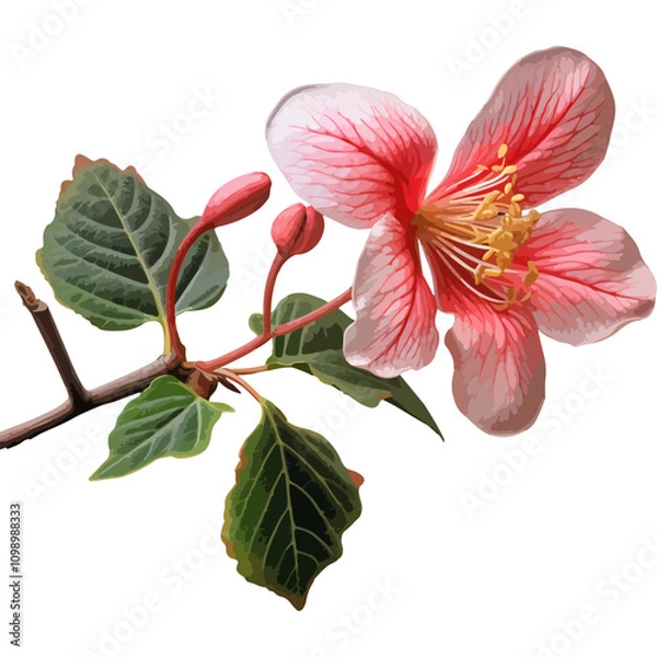Obraz Red flower isolated on white background