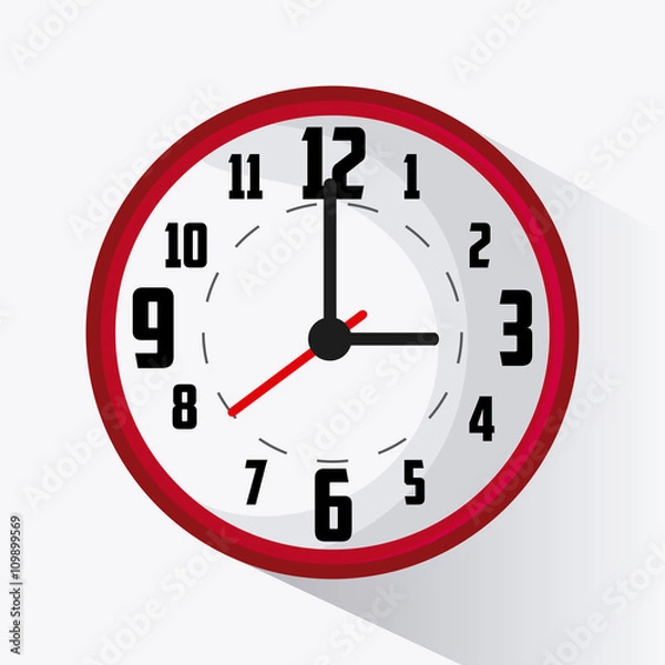 Fototapeta clock design. white background. time concept, vector illustration