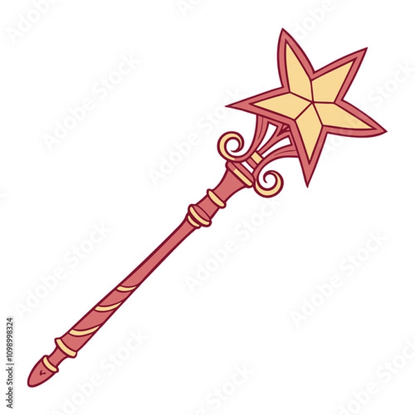 Fototapeta A Beautiful color Magic wand icon vector on white background, Magic wand icon