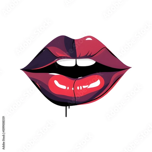 Fototapeta lips isolated on white background