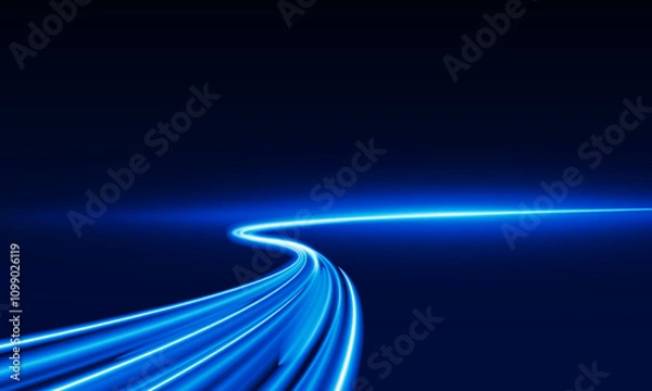 Fototapeta Abstract speed Business Start up launching product with Electric car and city concept Hitech communication concept innovation background,  vector design
