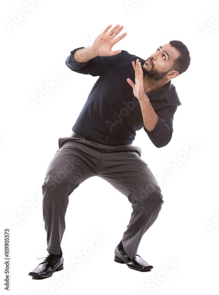 Obraz scared businessman hiding