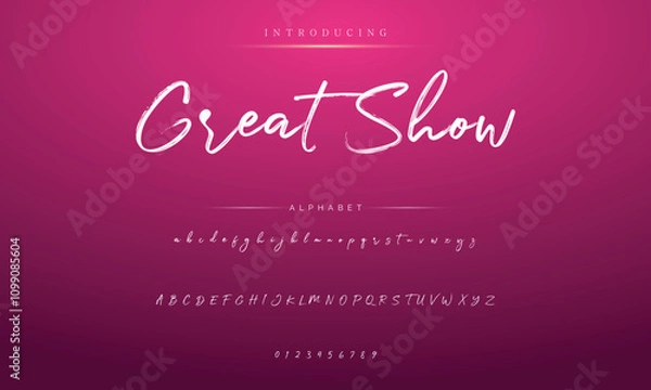 Fototapeta  Brush Font. Hand Lettering Sketch Font. Vector Alphabet