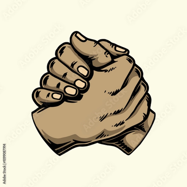 Fototapeta handshake pose vector drawing