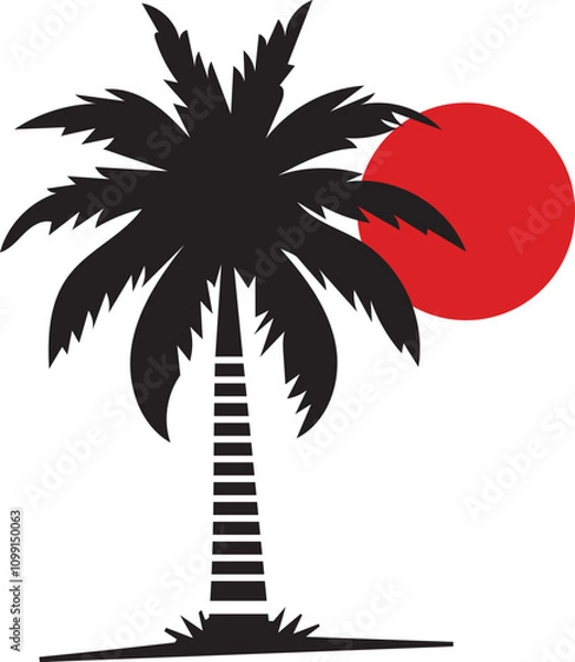 Fototapeta silhouette of palm tree
