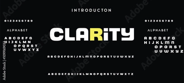 Fototapeta Sans serif font with vintage style typography. Alphabet vector font with Uppercase, lowercase, and number. Regular Bold font with uppercase dan lowercase variation.