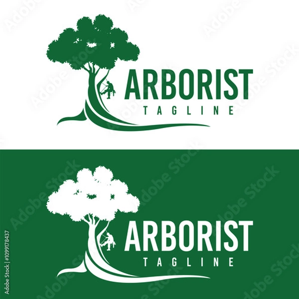 Obraz Arborist Tree Cutting Business logo design template.