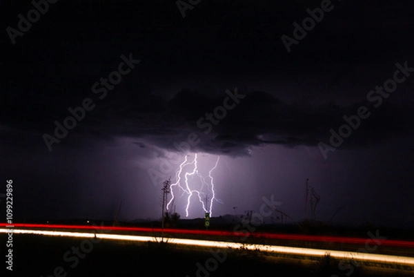 Obraz lightning in the night