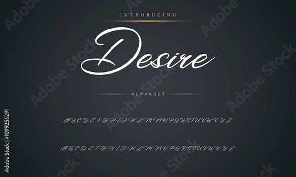 Fototapeta Signature Font Calligraphy Logotype Script Brush Font Type Font lettering handwritten