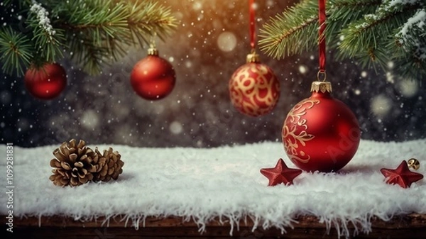 Fototapeta christmas tree decorations background