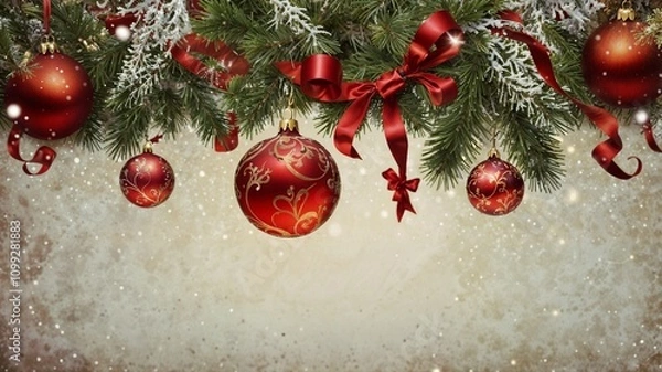 Fototapeta christmas tree decorations background