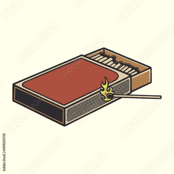 Fototapeta matchbox vector drawing